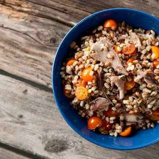 Grouse Salad with Barley and Tomatoes