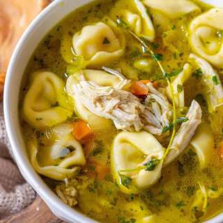 Lemon Chicken Tortellini Soup