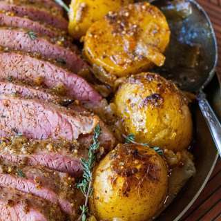 Baked Honey Mustard Corned Beef and Potatoes