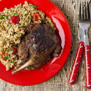 Grilled Pigeons with Green Wheat Salad