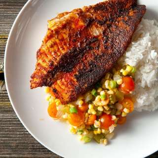 Blackened Catfish with Maque Choux