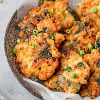 Cheesy Chicken and Spinach Fritters
