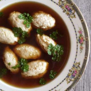Pike Quenelles (Dumplings) in Broth