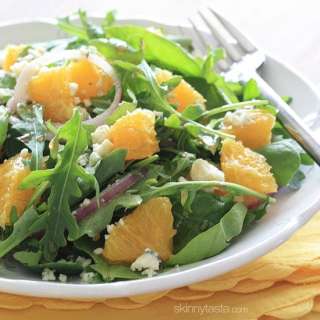 Orange and Arugula Salad with Red Onion and Gorgonzola