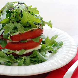 Tomato Mozzarella and Arugula Tower