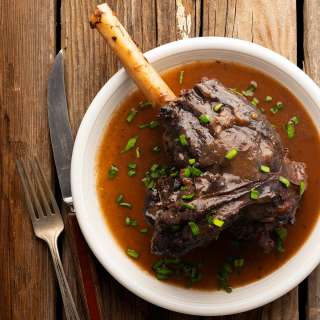 Braised Venison Shanks, Portuguese Style