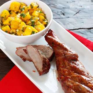 Sweet & Fiery Pork Tenderloin with Mango Salsa