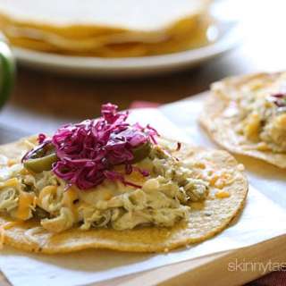Salsa Verde Chicken Tostadas