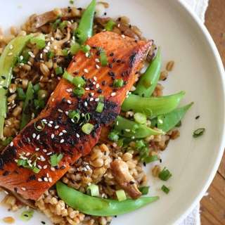 Asian Farro Medley with Salmon