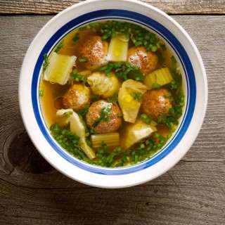 Artichoke Soup with Meatballs