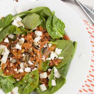 Warm Chorizo Spinach Salad