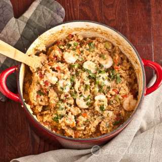 Mexican Rice with Chicken and Shrimp
