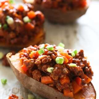 Sloppy Joes Baked Sweet Potatoes