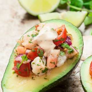 Stuffed Avocado Shrimp Salad (Peruvian Palta Rellena)
