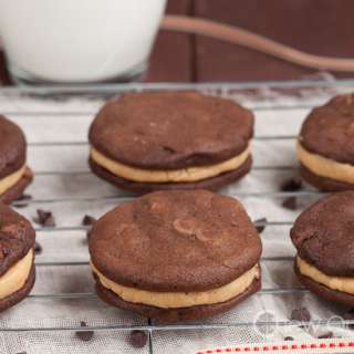 Fudgy Chocolate Peanut Butter Sandwich Cookies