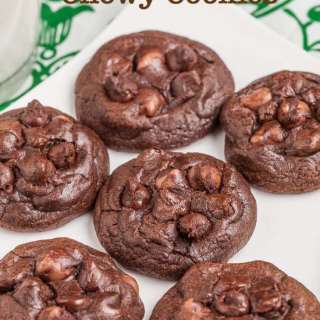 Thick and Chewy Triple Chocolate Cookies