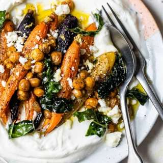 Za’atar Roasted Carrots and Chickpea Yogurt Bowls