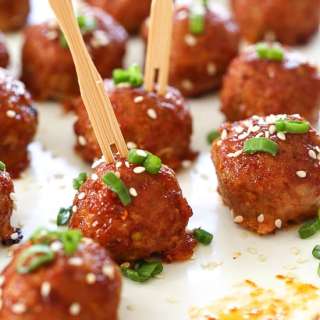 Korean-Inspired Turkey Gochujang Meatballs