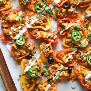 Mini Bell Pepper Loaded Turkey "Nachos"