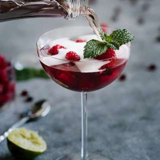 Raspberry and Pomegranate Rosé Summer Cocktail
