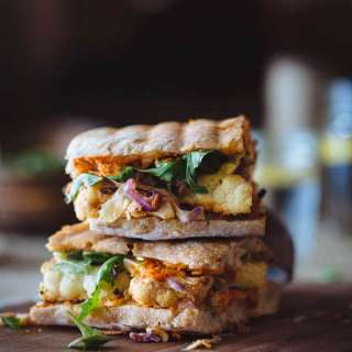 Cauliflower Steak Sandwich with Romesco Sauce