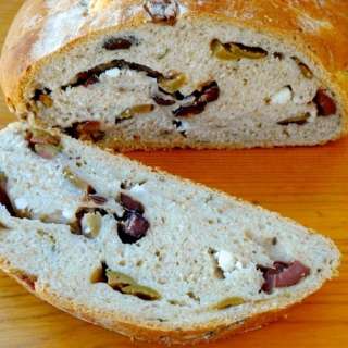 Whole Wheat Olive and Feta Cheese Bread-Eliopsomo