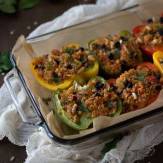 Middle Eastern Inspired Stuffed Peppers {Vegan}