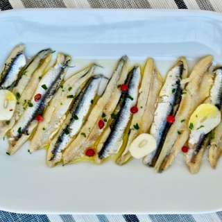Greek Marinated Anchovies -Gavros Marinatos