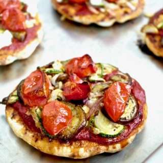 Greek Roasted Veggie Pita Pizza