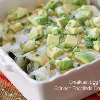 Breakfast Egg White Spinach Enchilada Omelets