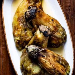 Fire Roasted Eggplant Recipe - Cooking eggplants on stovetop