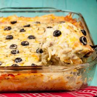 White Chicken Enchilada Casserole