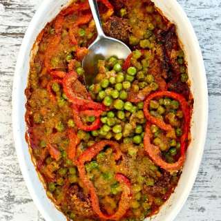 Roasted Peas with Sun-Dried Tomatoes and Peppers