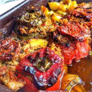 The Best Authentic Greek Stuffed Tomatoes and Peppers-Gemista
