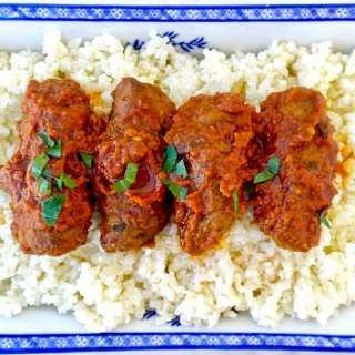 Baked Spiced Greek Meatballs in Tomato Sauce-Soutzoukakia