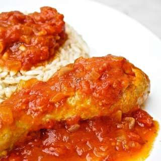 Greek Chicken Cooked in Tomato-Kotopoulo Kokkinisto