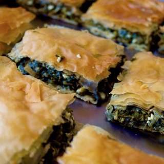 Hortopita: Greek Savory Pie with Greens, Herbs and Feta Cheese