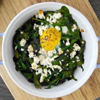 Baked Egg with Spinach and Feta