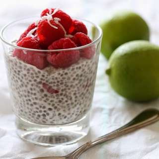 Coconut Lime Raspberry Chia Pudding