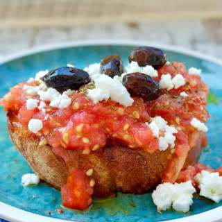 Traditional Greek Tomato and Feta Toast