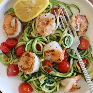 Zucchini Noodles (Zoodles) with Lemon-Garlic Spicy Shrimp 
