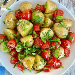 Mediterranean Potato Salad with Fresh Herbs and Tomatoes