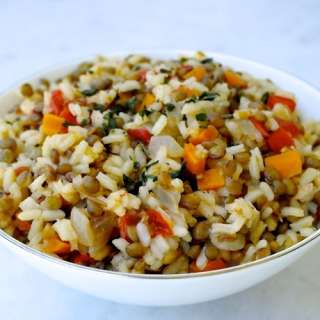 Greek Lentils and Rice-Fakorizo