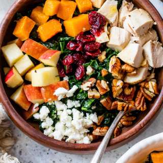 Fall Kale Salad with Chicken