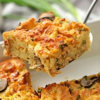 Breakfast Strata Recipe with Sausage and Mushrooms