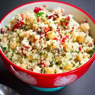 Mediterranean Grated Cauliflower Salad Recipe with Chickpeas