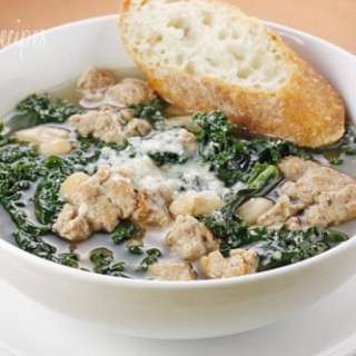 Turkey Sausage, Kale and White Bean Soup