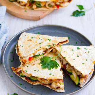 Hoisin Chicken Quesadillas with Veggies