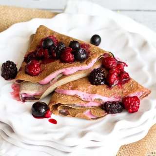 Buckwheat Crepes with Blended Berry Yogurt