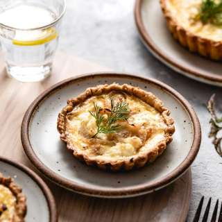 Goat Cheese Quiche with Caramelized Onions and Thyme